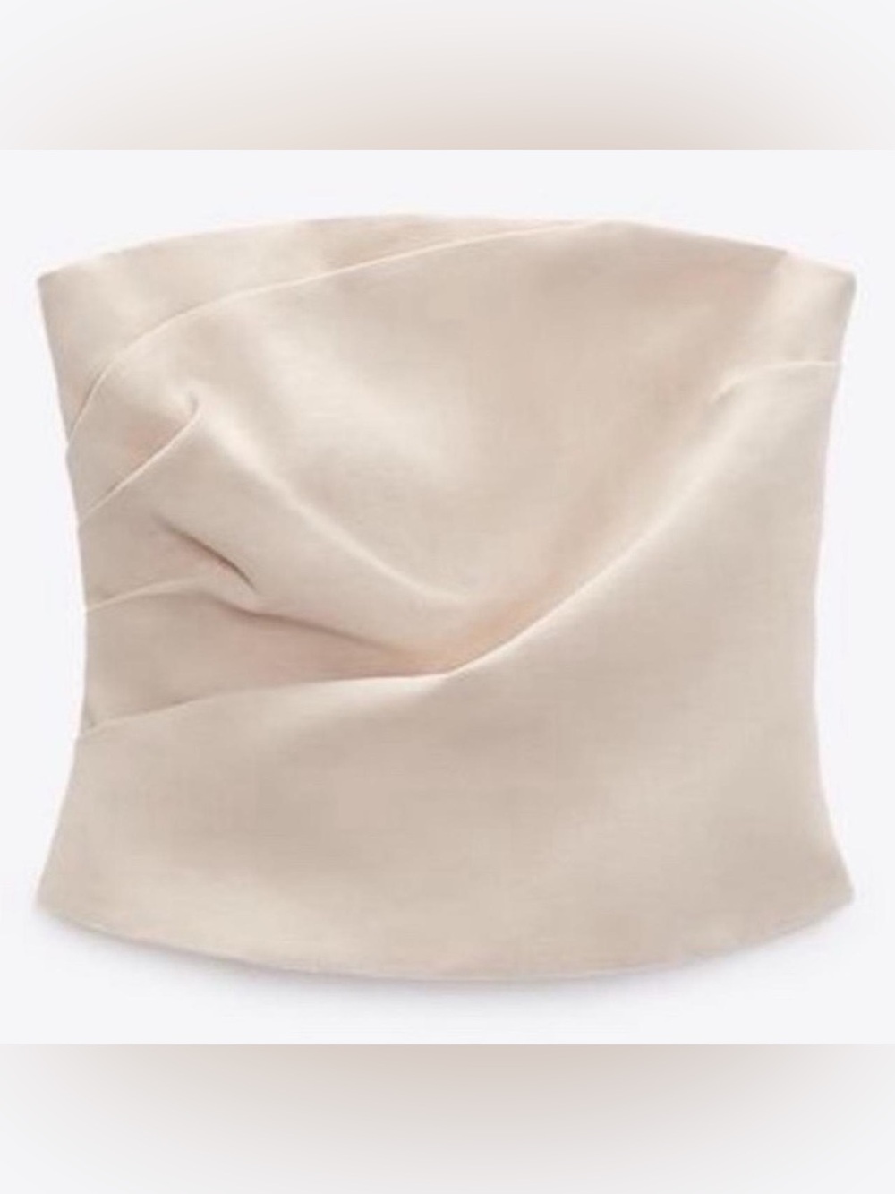 Zara size small structured cropped tube top - Soft Neutral Linen